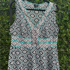Mossimo Black and Teal Patterned top